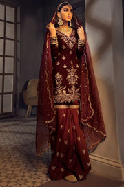 Motifz Grand Velou Embroidered Velvet Unstitched 3Pc Suit 3773-TERN