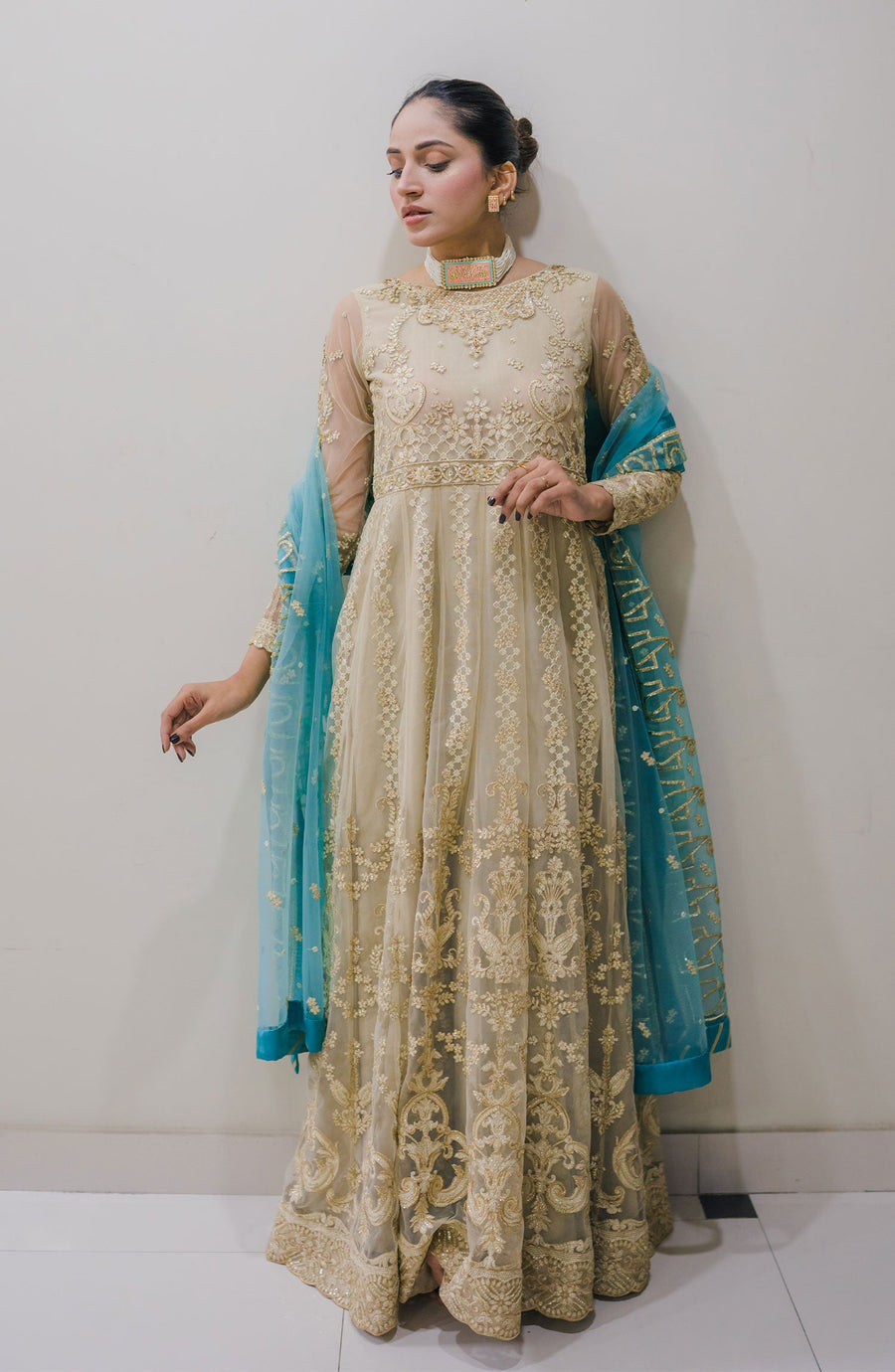 Surmai Sirr e Ayaa Unstitched Embroidered Formal 3Pc Suit - AYLA
