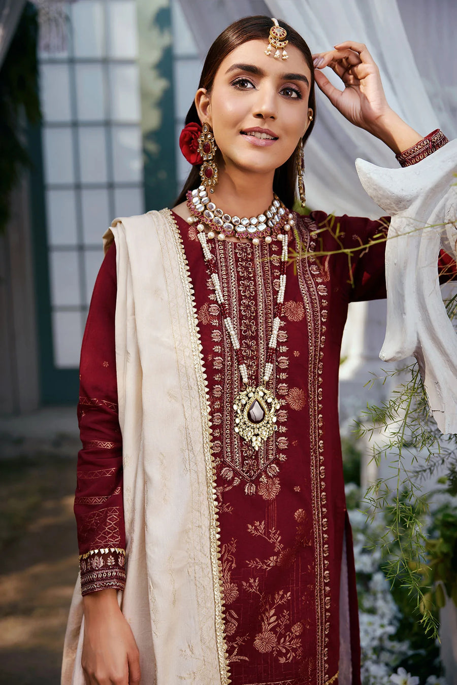 Motifz Shehnai Unstitched Embroidered Jacquard 3Pc Suit 3852-GULNAR