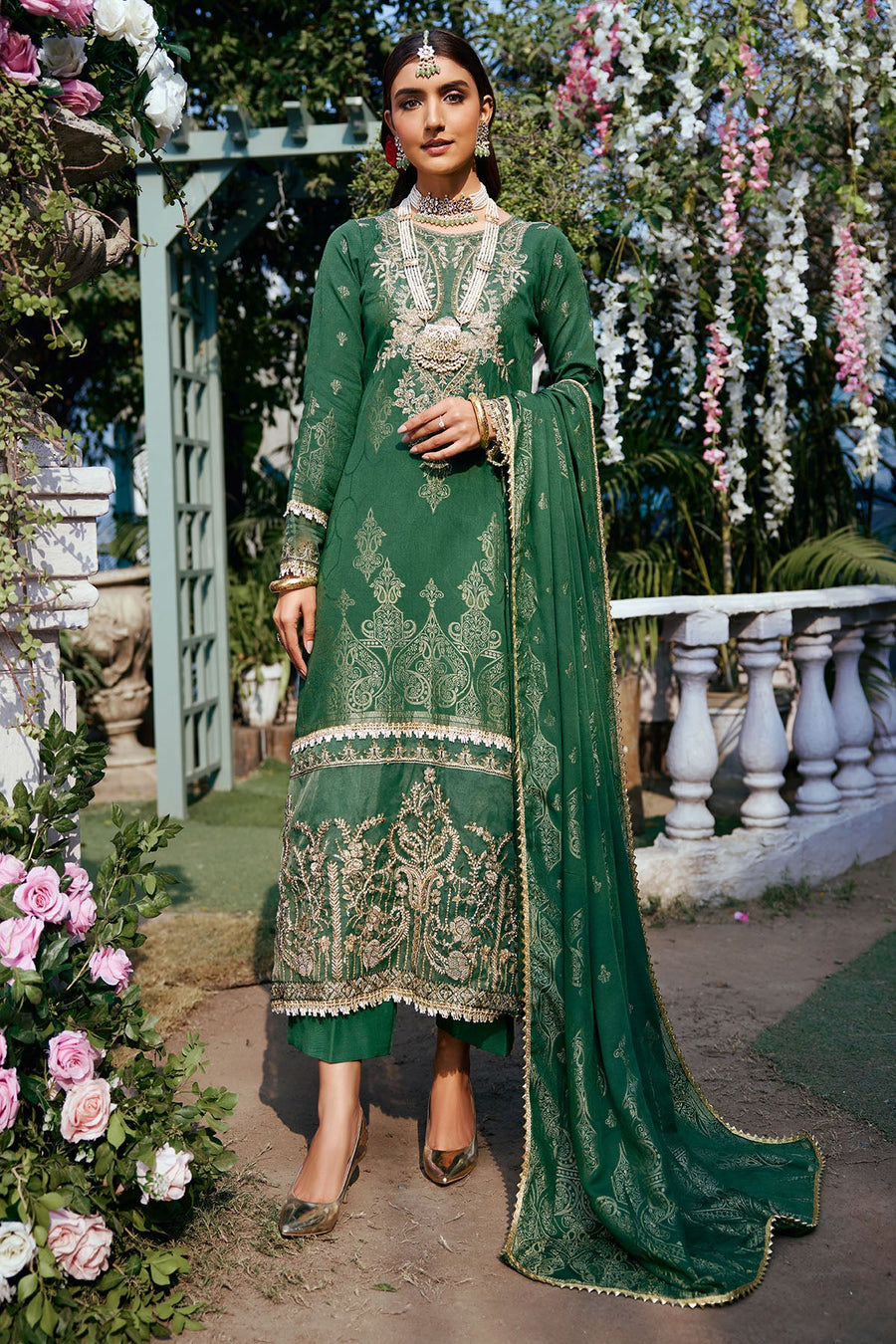 Motifz Shehnai Unstitched Embroidered Jacquard 3Pc Suit 3858-BAHAR