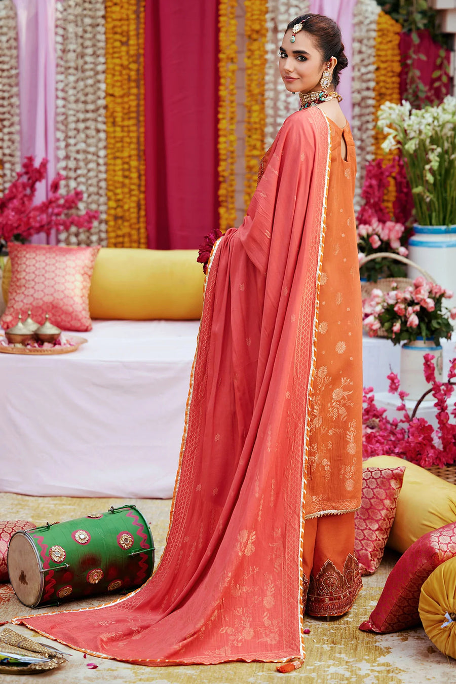 Motifz Shehnai Unstitched Embroidered Jacquard 3Pc Suit 3863-GULAAB