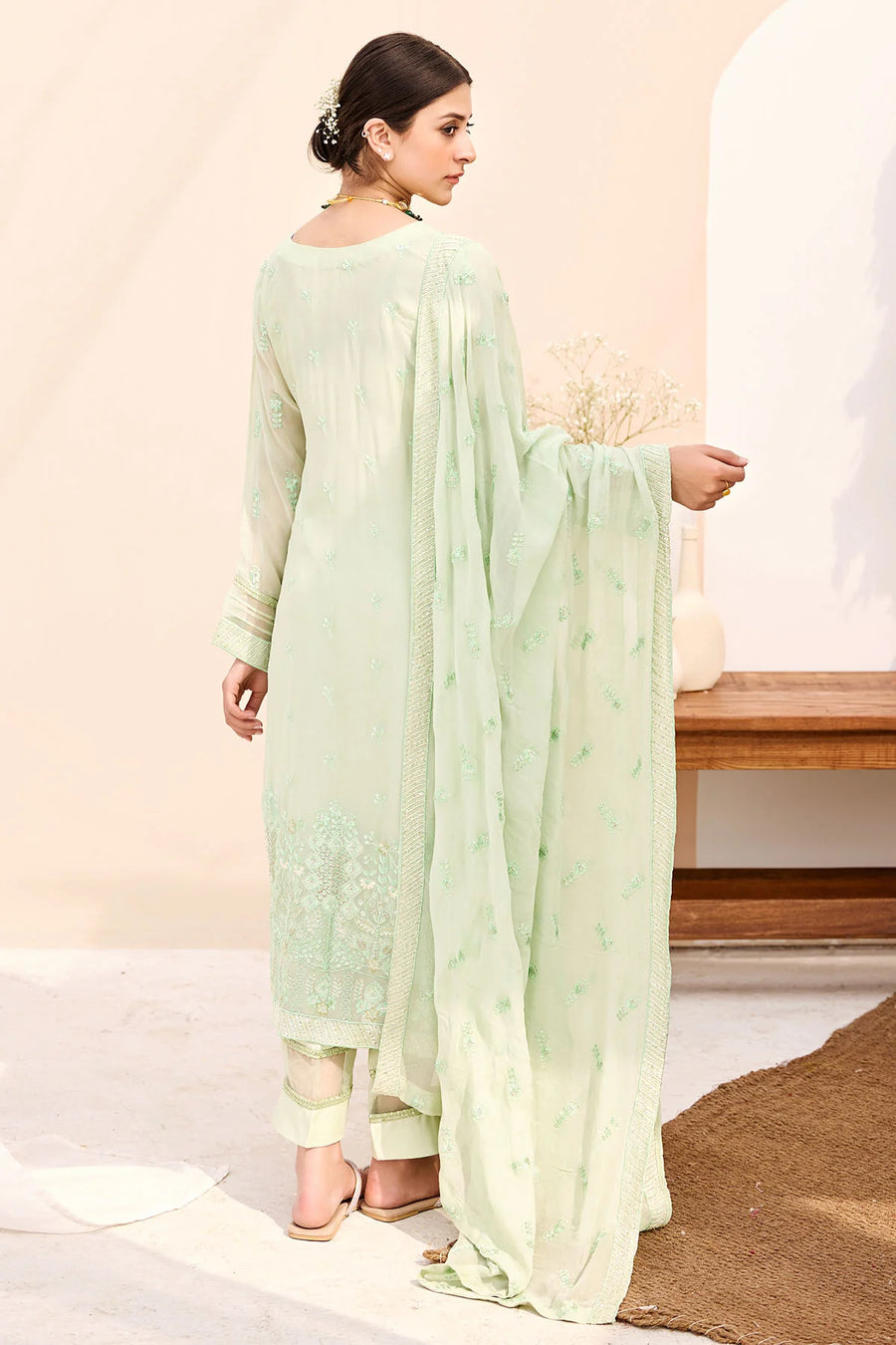 Motifz Embroidered Bemberg Chiffon Unstitched 3Pc Suit 3871-NEEMA