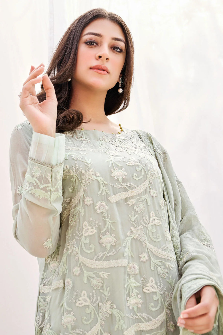 Motifz Embroidered Bemberg Chiffon Unstitched 3Pc Suit 3878-JONIE