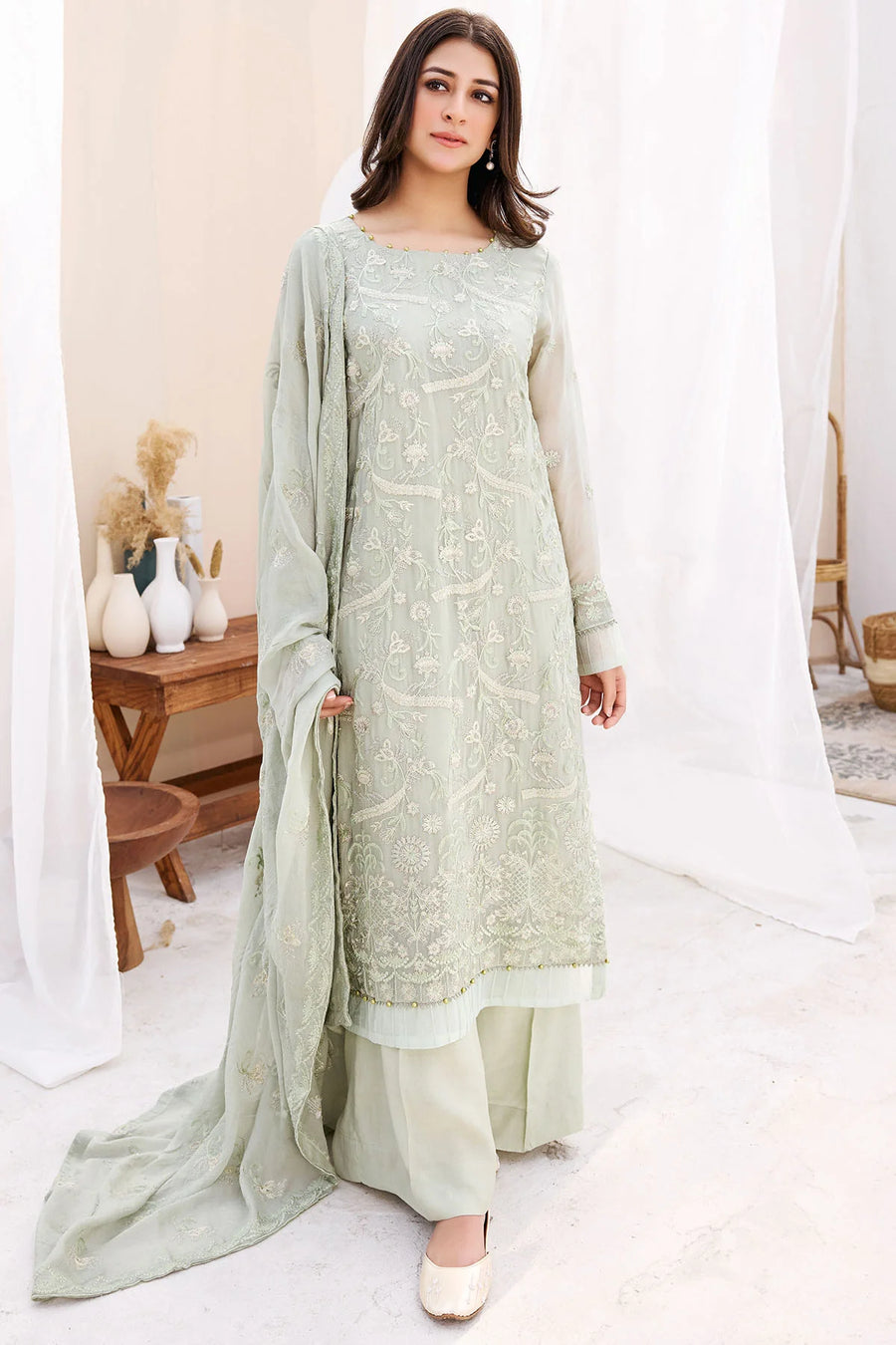 Motifz Embroidered Bemberg Chiffon Unstitched 3Pc Suit 3878-JONIE