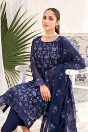 Motifz Embroidered Bemberg Chiffon Unstitched 3Pc Suit 3886-GINA