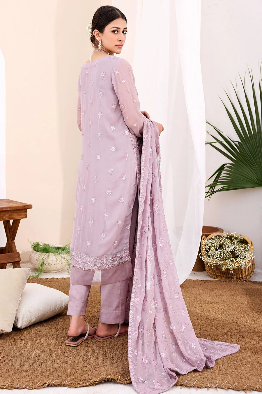 Motifz Embroidered Bemberg Chiffon Unstitched 3Pc Suit 3892-GAELLE
