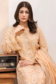 Motifz Embroidered Bemberg Chiffon Unstitched 3Pc Suit 3899-POPPY
