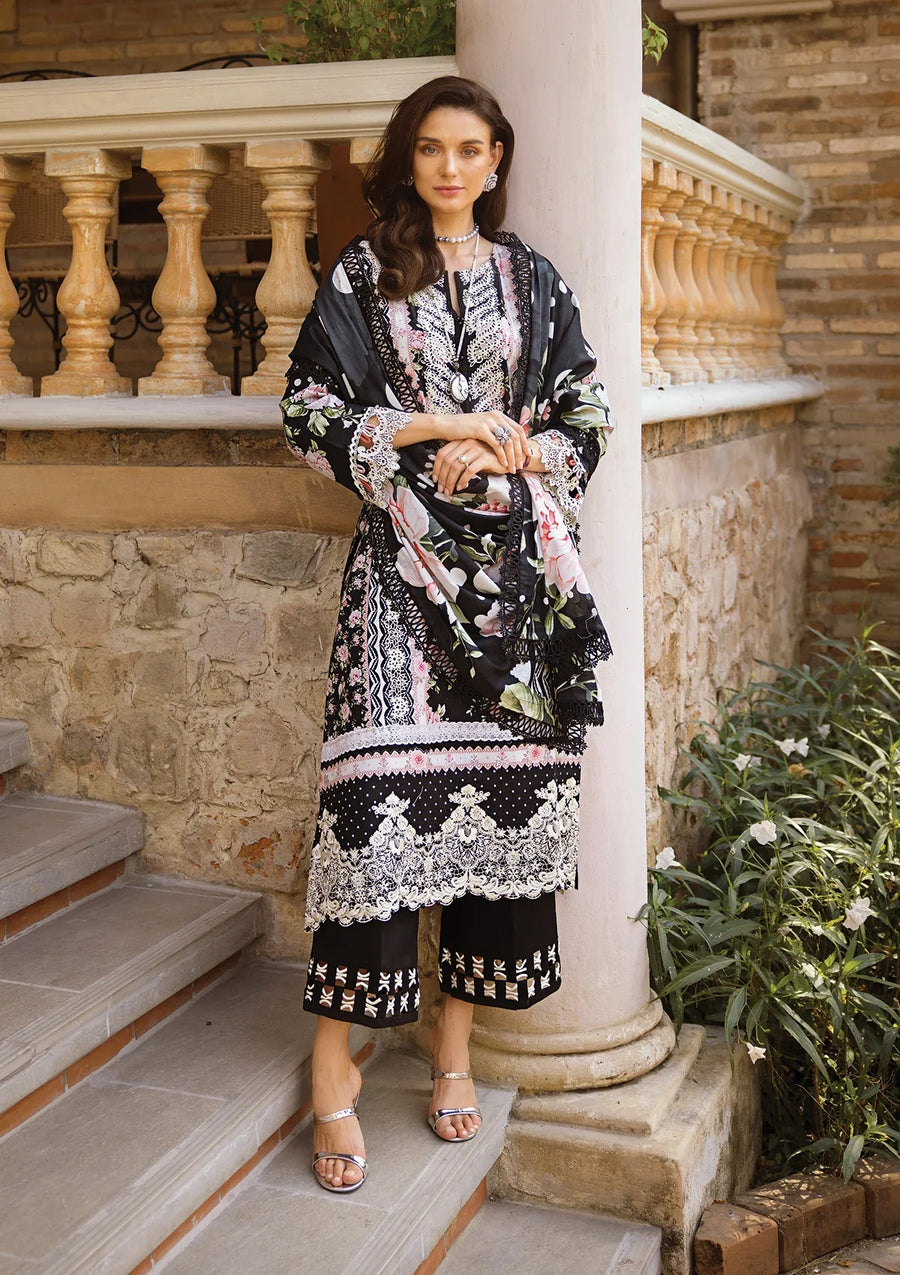 Elaf Premium Print Chikankari Lawn Unstitched 3Pc Suit ECT-05B WILD FLOWER