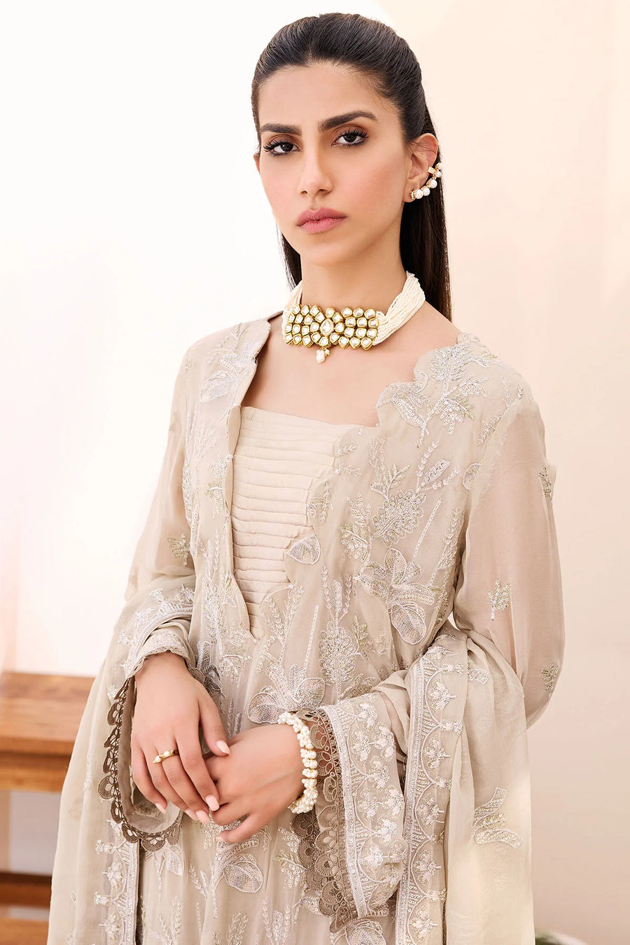 Motifz Embroidered Bemberg Chiffon Unstitched 3Pc Suit 3902-VEERA