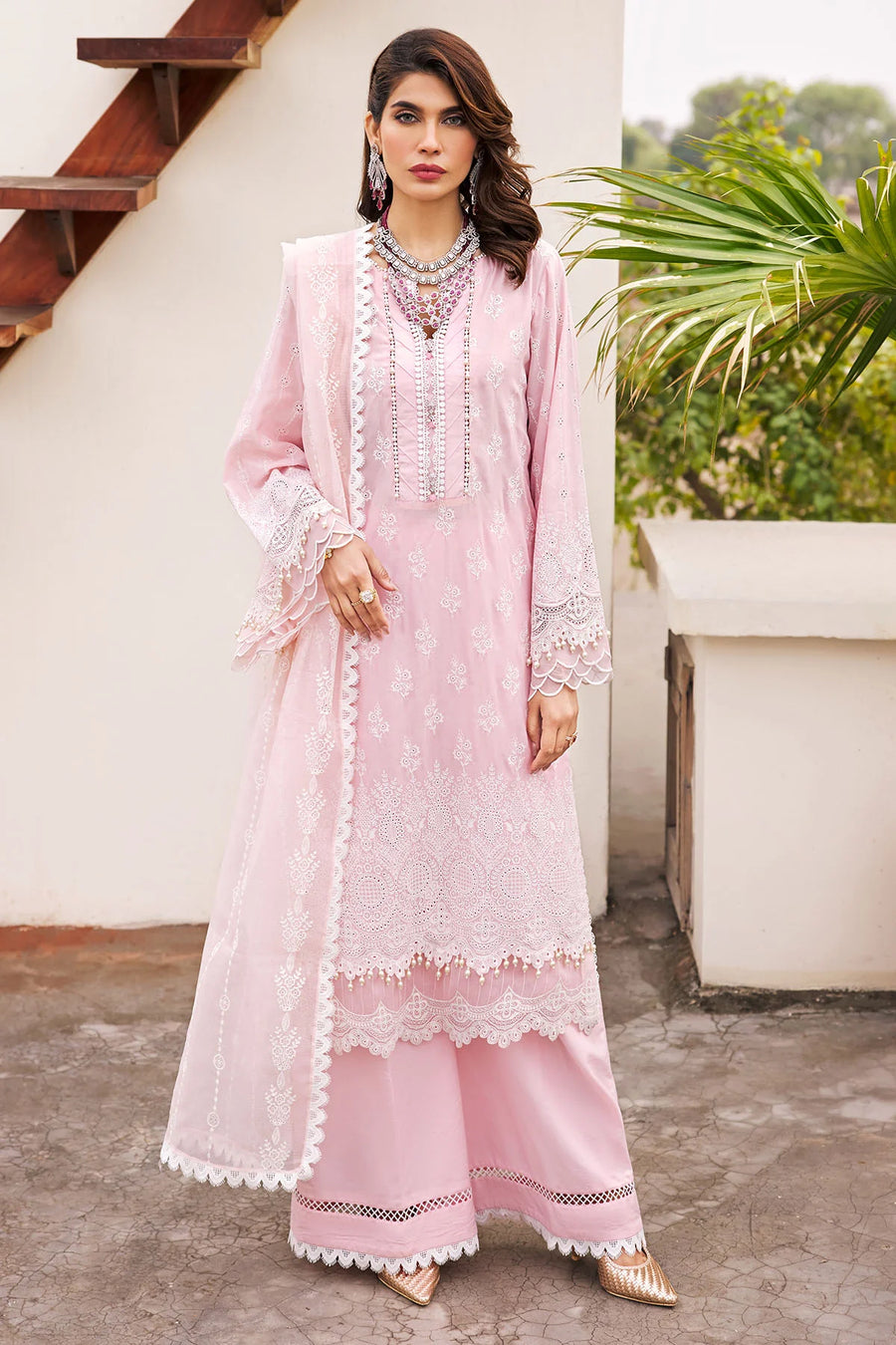 Motifz Schiffli Embroidered Lawn Unstitched 3Pc Suit 3978-AYZEL
