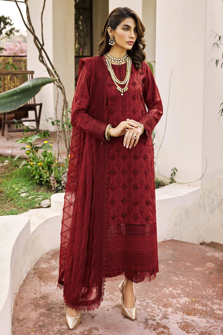 Motifz Schiffli Embroidered Lawn Unstitched 3Pc Suit 3985-RAHMA