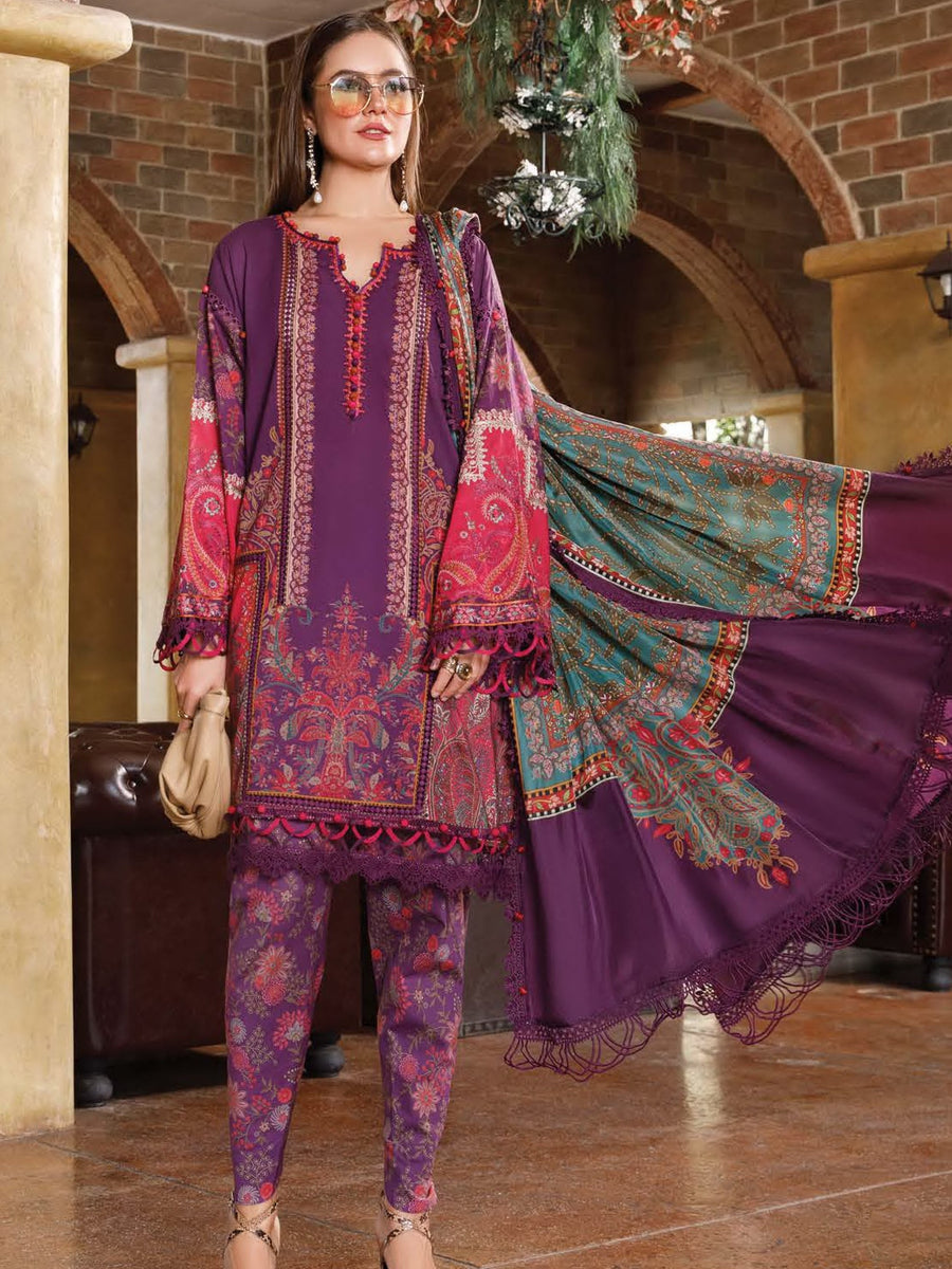 Maria.B M.Prints Lawn Unstitched Embroidered 3 Piece Suit MPT-1703-A