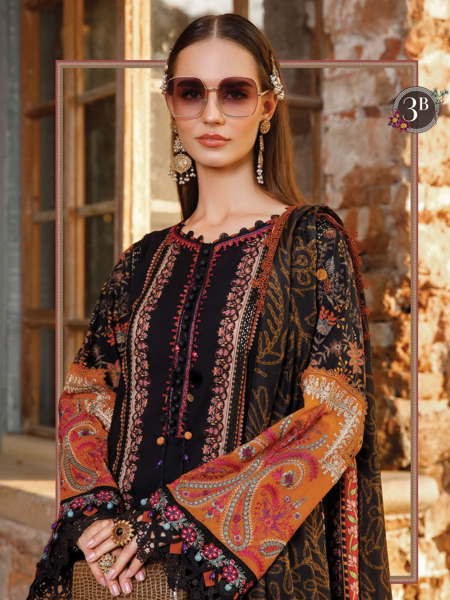 Maria.B M.Prints Lawn Unstitched Embroidered 3 Piece Suit MPT-1703-B