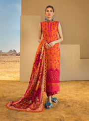 Zainab Chottani Embroidered Chikankari Lawn Unstitched 3Pc Suit ZC-03B
