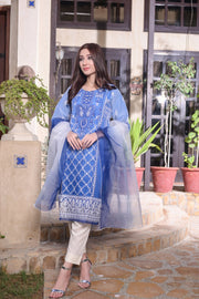 MAK Fashion Ready to Wear 3 Pc Embroidered Organza EFO-10011