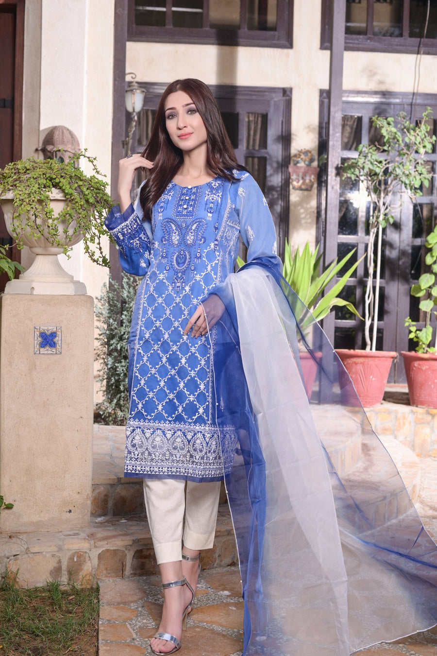 MAK Fashion Ready to Wear 3 Pc Embroidered Organza EFO-10011