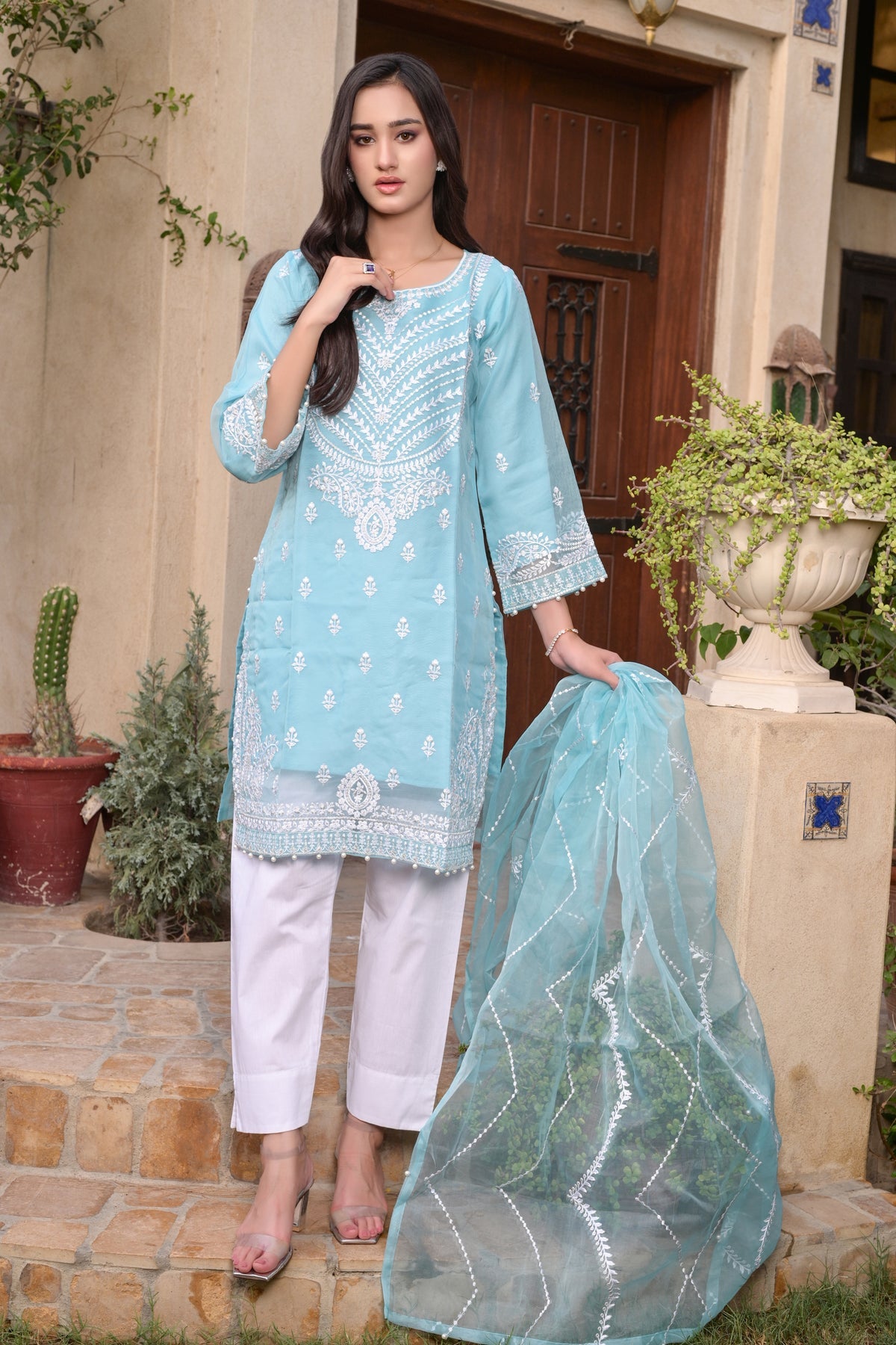 MAK Fashion Ready to Wear Pc Embroidered Organza EFO-1004