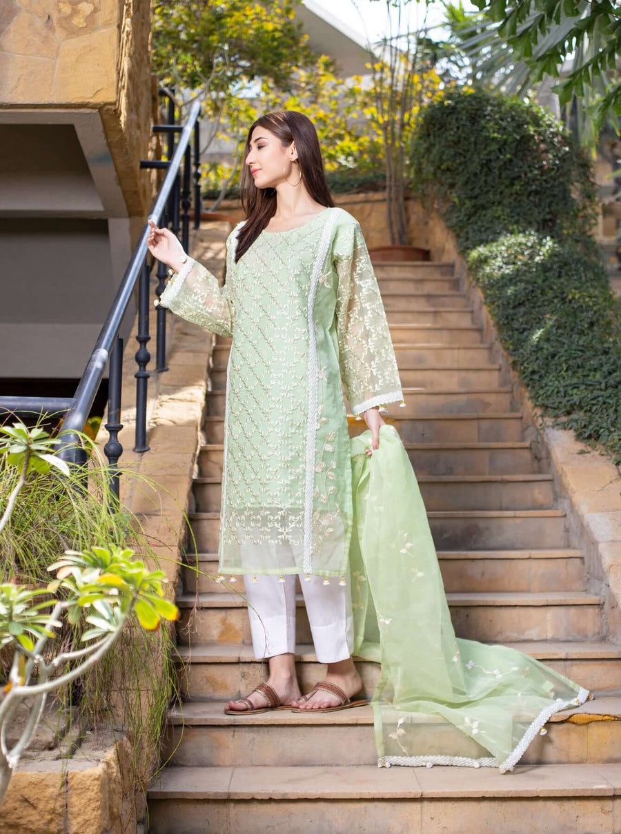 MAK Fashion 3Pc Unstitched Embroidered Organza KUW-10060