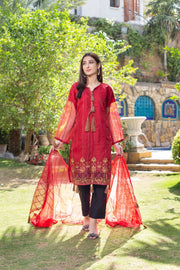 MAK Fashion 3Pc Unstitched Embroidered Organza KUW-10062