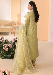 ELAF Premium Luxury Pret Embroidered Lawn 3Pc Suit ELP-04A Limelush