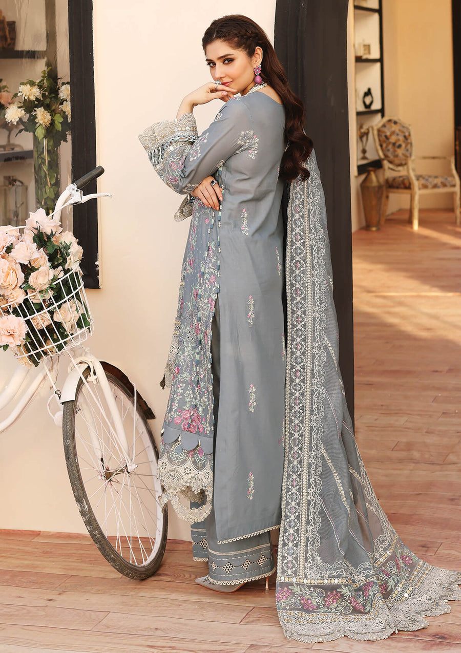 KAHF Premium Embroidered Luxury Lawn Unstitched 3Pc Suit KLC-08