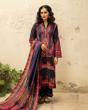 Noorangi Masakali Unstitched Printed Cambric 3Pc Suit - Firoza
