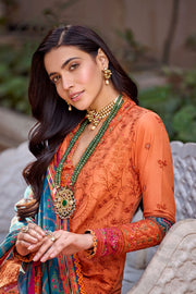 Motifz Nayaab Premium Embroidered Lawn Unstitched 3Pc Suit 4058-HAZEL