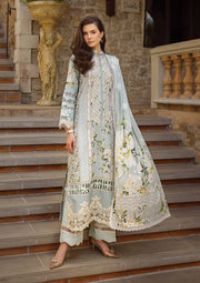 Elaf Premium Print Chikankari Lawn Unstitched 3Pc Suit ECT-05A WATERLILLY