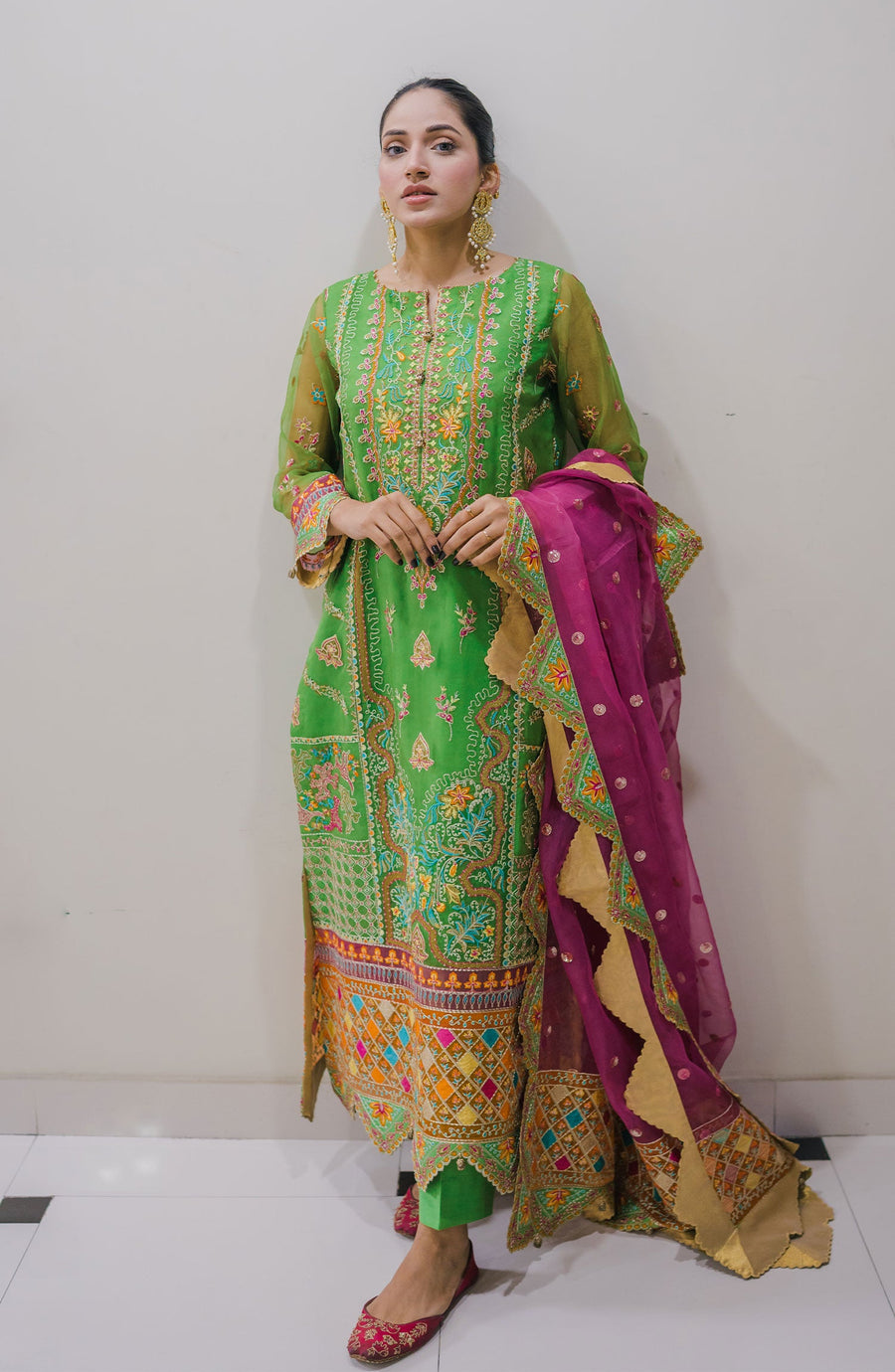 Surmai Sirr e Ayaa Unstitched Embroidered Formal 3Pc Suit - PEACOCK