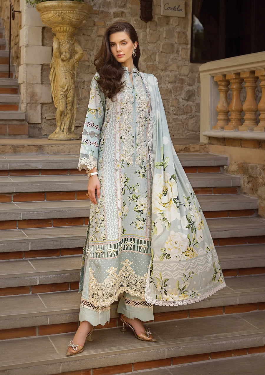 Elaf Premium Print Chikankari Lawn Unstitched 3Pc Suit ECT-05A WATERLILLY