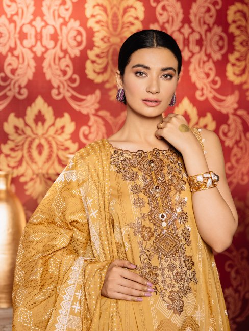 edenrobe Summer Luxe Lawn Unstitched 3pc Embroidered Suit EWU21V2-20440 - FaisalFabrics.pk