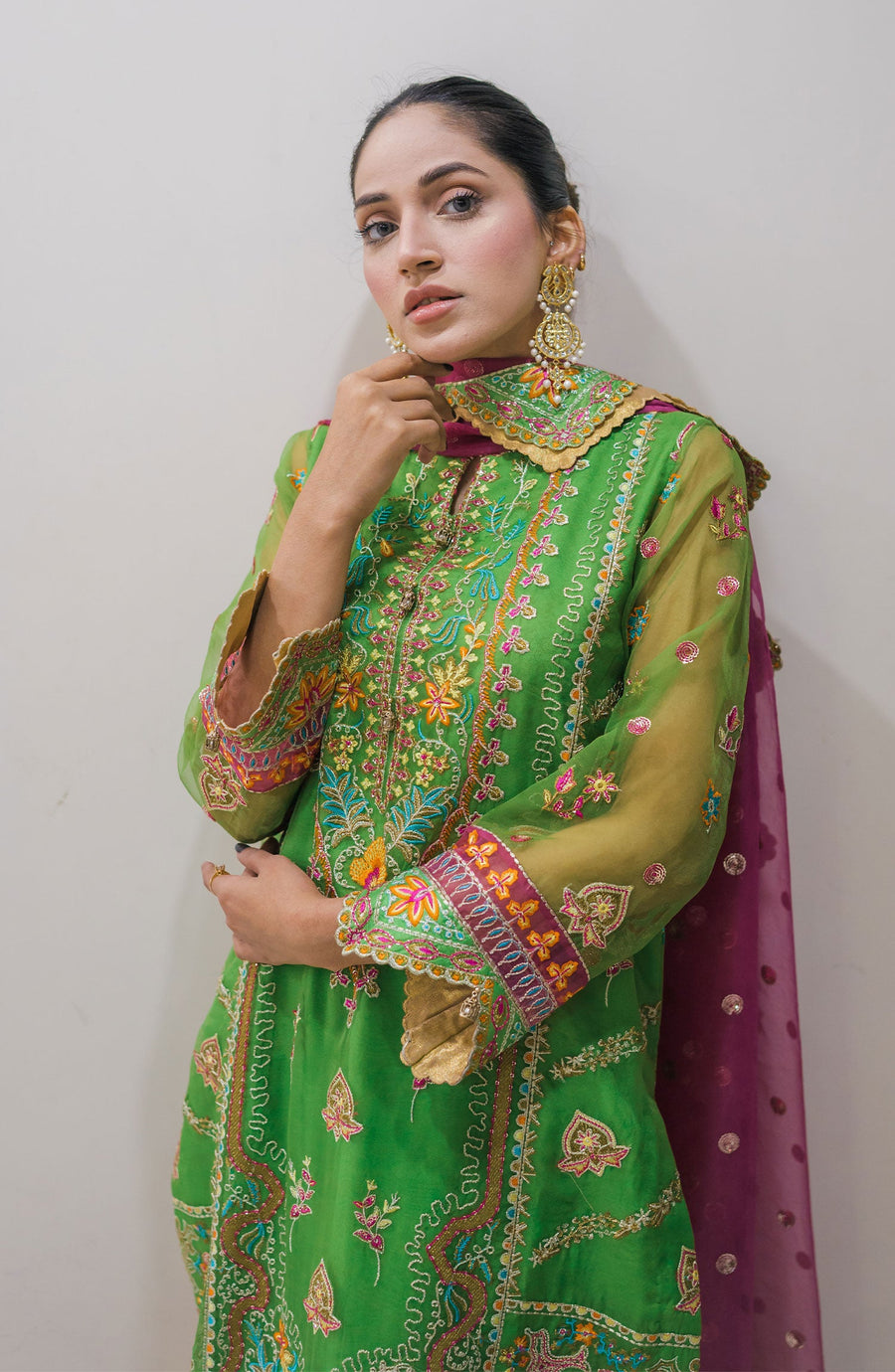 Surmai Sirr e Ayaa Unstitched Embroidered Formal 3Pc Suit - PEACOCK
