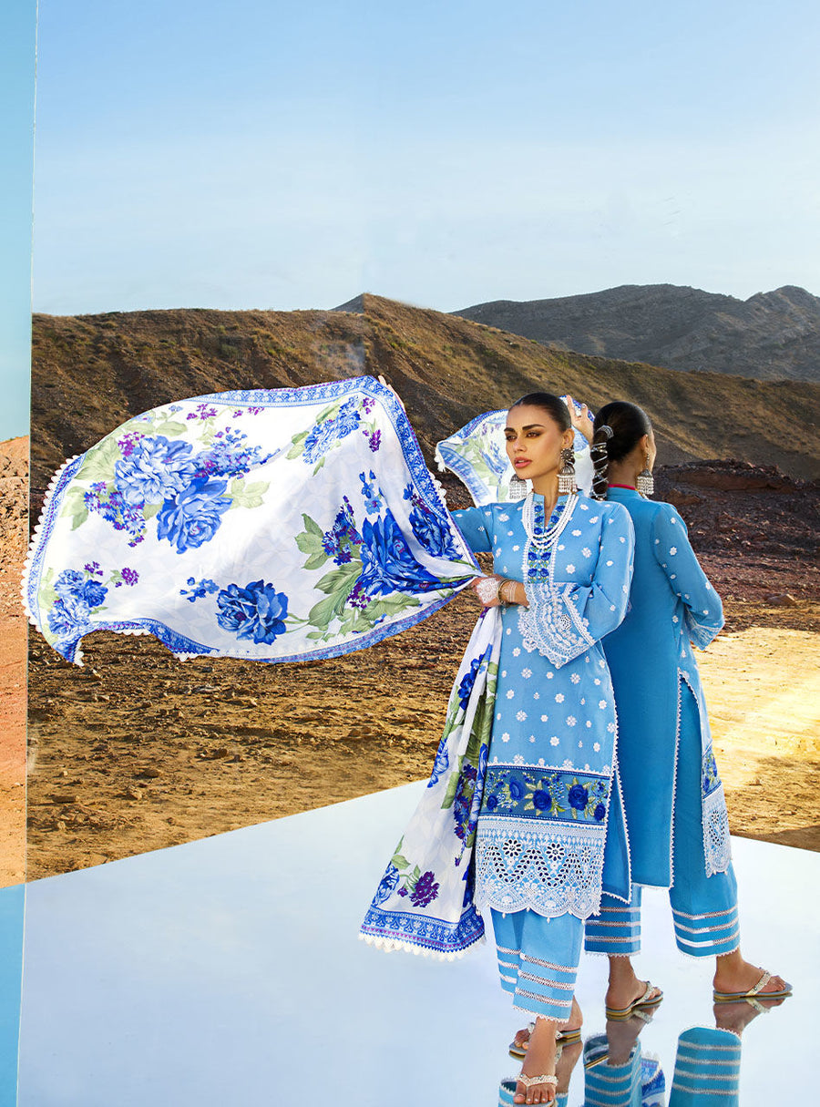 Zainab Chottani Embroidered Chikankari Lawn Unstitched 3Pc Suit ZC-04A