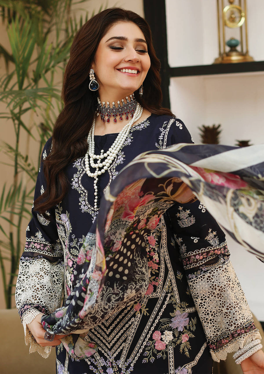 KAHF Premium Embroidered Luxury Lawn Unstitched 3Pc Suit KLC-07B