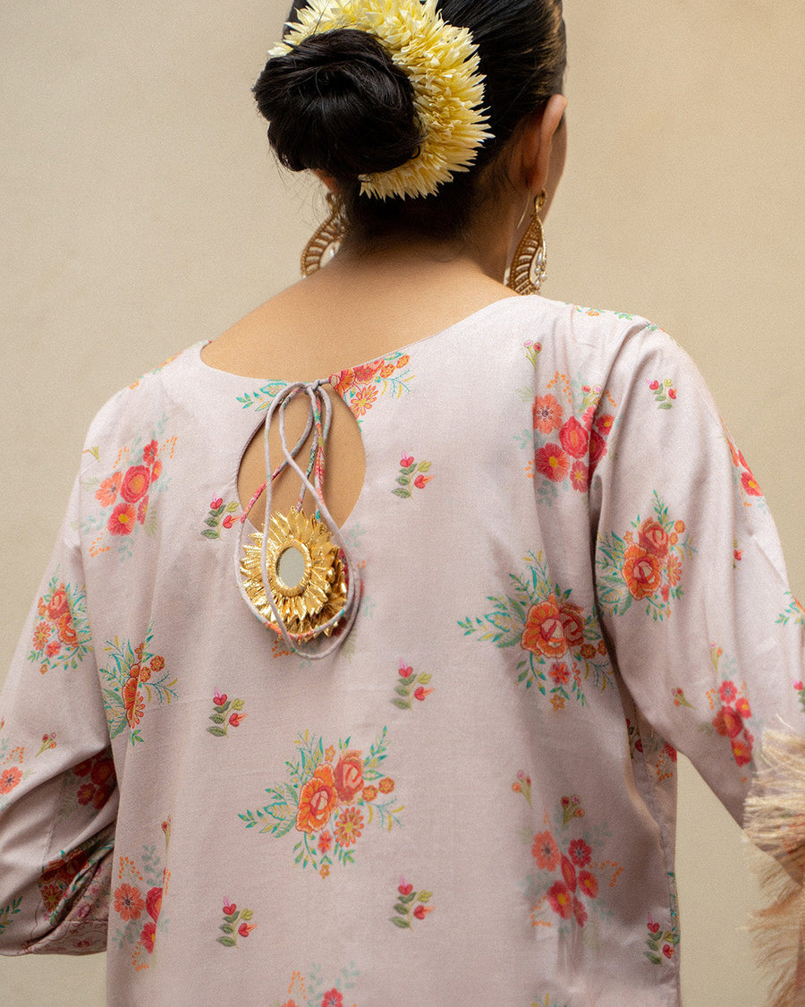 Noorangi Masakali Unstitched Printed Cambric 3Pc Suit - Zar-e-Sufaid