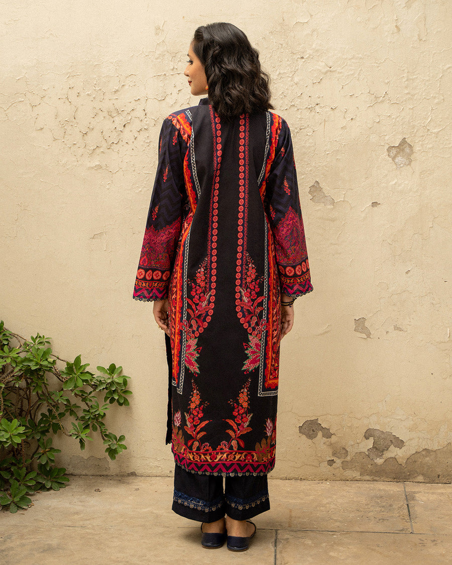 Noorangi Masakali Unstitched Printed Cambric 3Pc Suit - Firoza