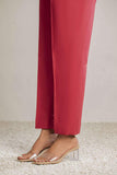 Nuriyaa Cambric Pret Trousers - Red Straight Pants