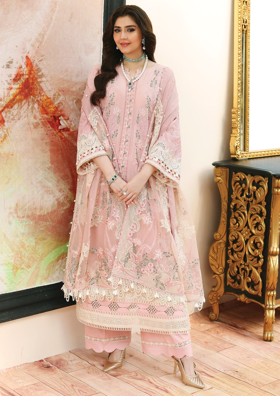 KAHF Premium Embroidered Luxury Lawn Unstitched 3Pc Suit KLC-05