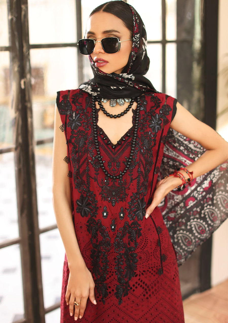 KAHF Premium Embroidered Luxury Lawn Unstitched 3Pc Suit KLC-06