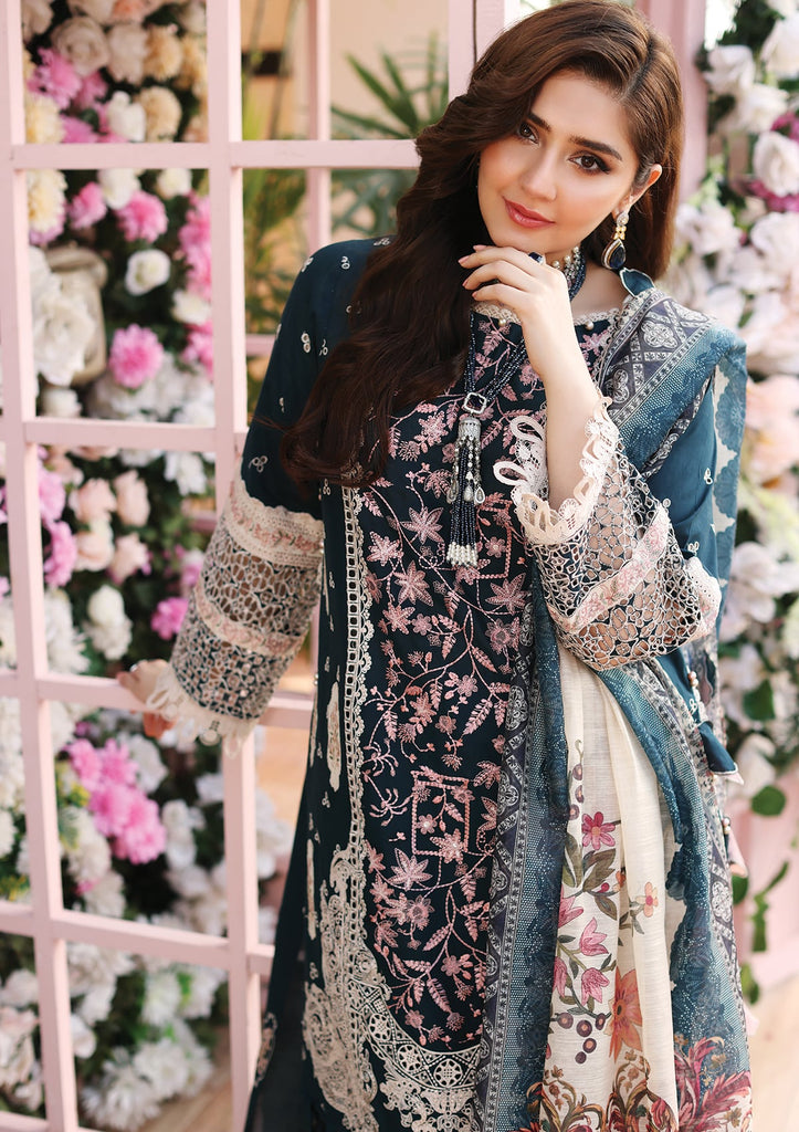 Khushi by Silver Grey – 3pc Embroidered Cotton Long Suit KBS12