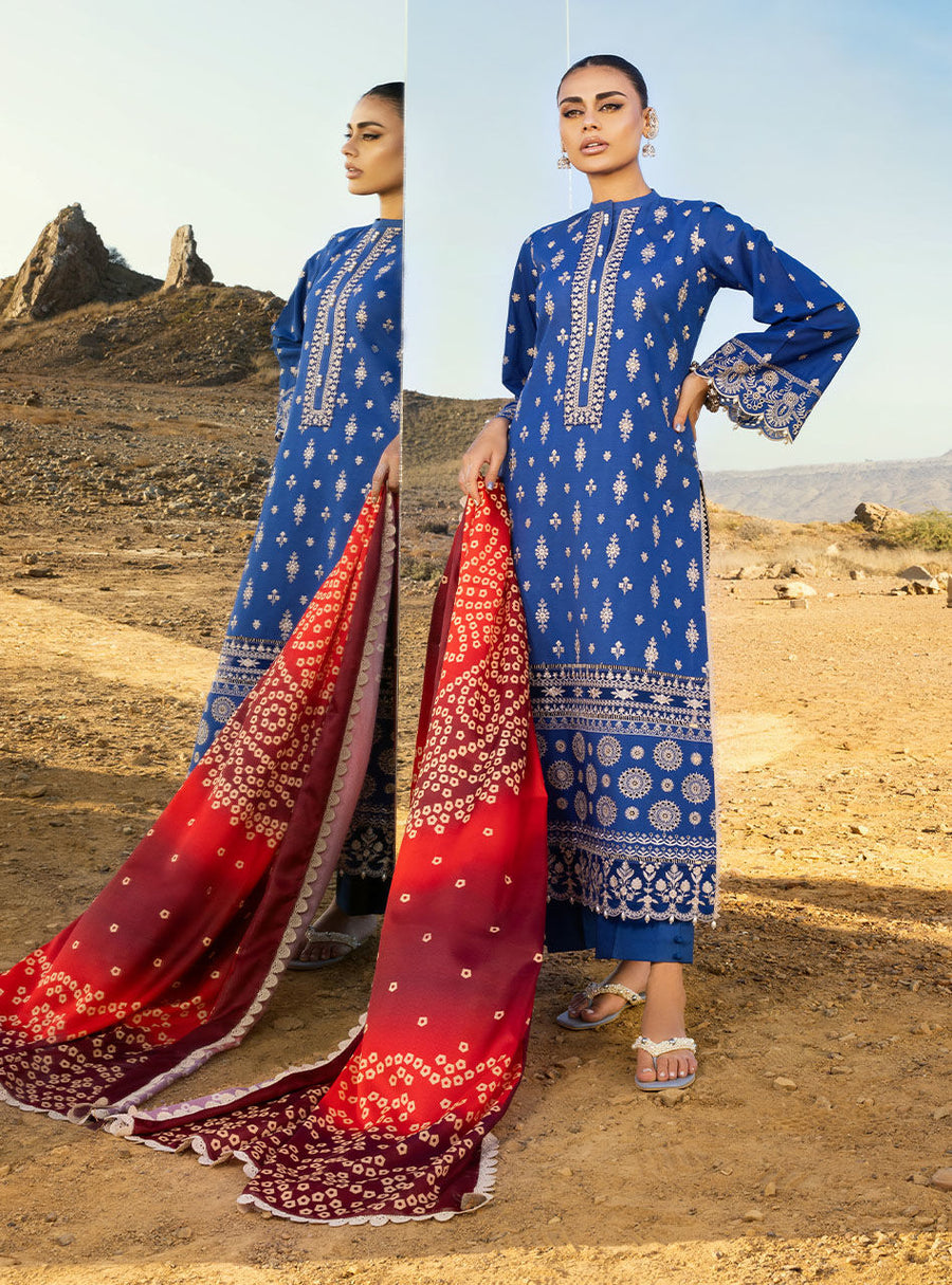 Zainab Chottani Embroidered Chikankari Lawn Unstitched 3Pc Suit ZC-05B