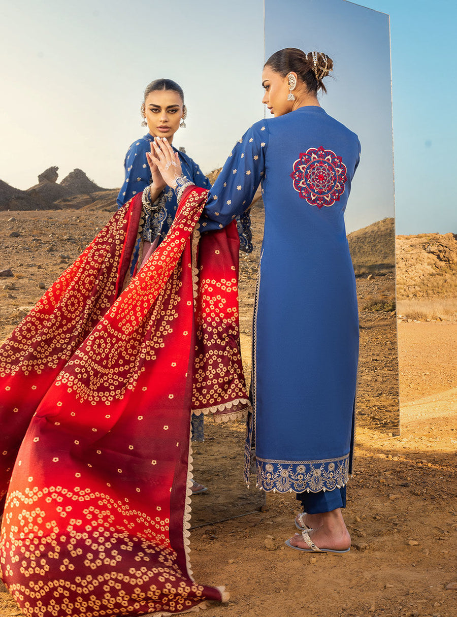 Zainab Chottani Embroidered Chikankari Lawn Unstitched 3Pc Suit ZC-05B