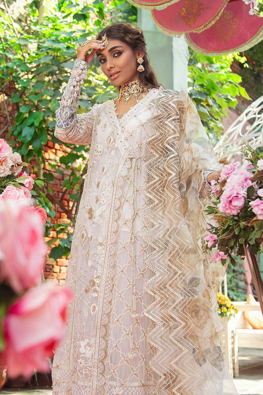 NUREH Jhoomro Unstitched Luxury Formals 3 Piece Suit NL-18 Bagh-e-Bahar - FaisalFabrics.pk