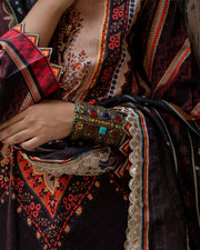Noorangi Masakali Unstitched Printed Cambric 3Pc Suit - Raya