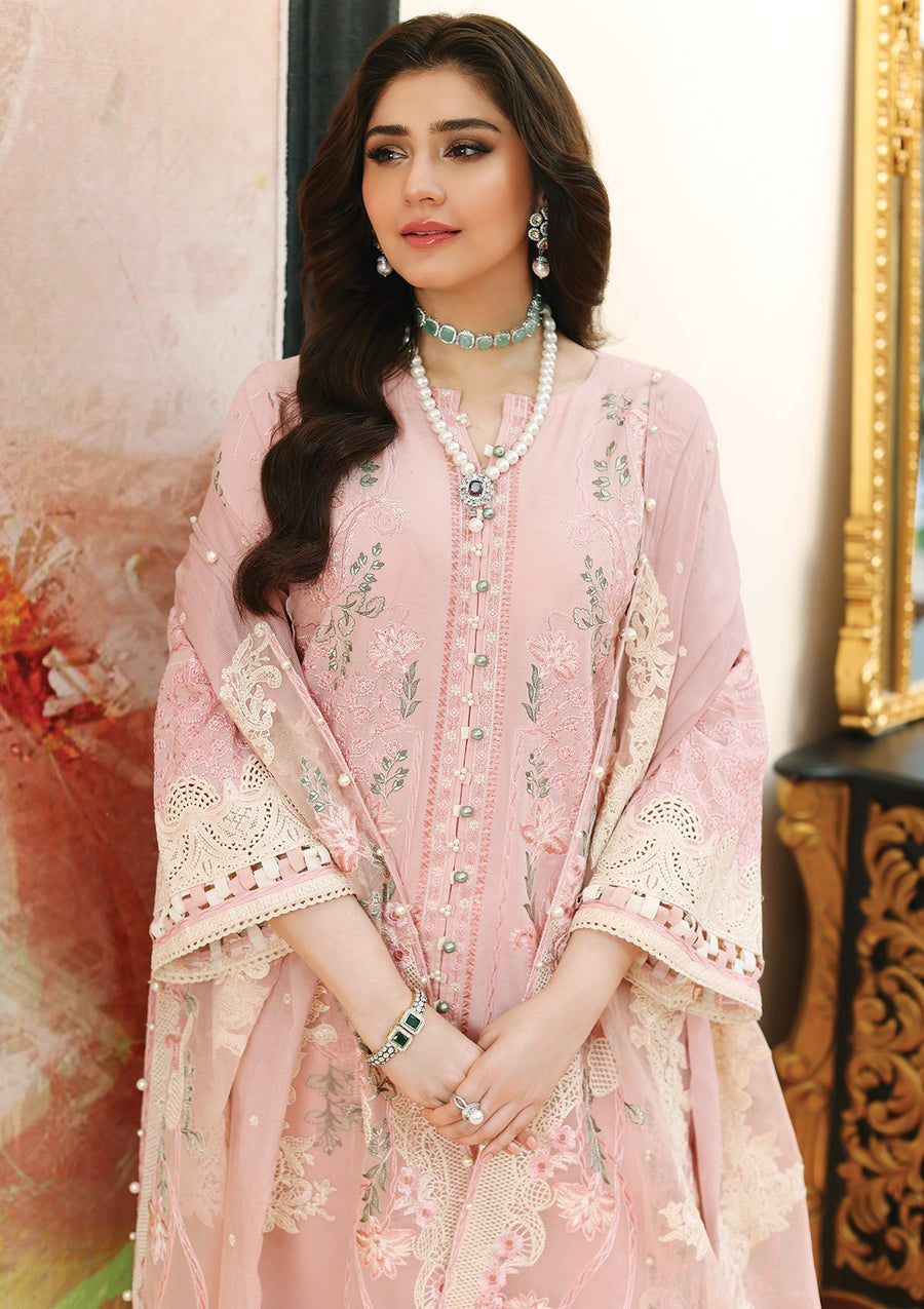 KAHF Premium Embroidered Luxury Lawn Unstitched 3Pc Suit KLC-05