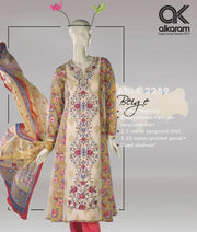 Alkaram Studio - 3 Pc unstitched suit - AKL 2289 Beige - FaisalFabrics.pk