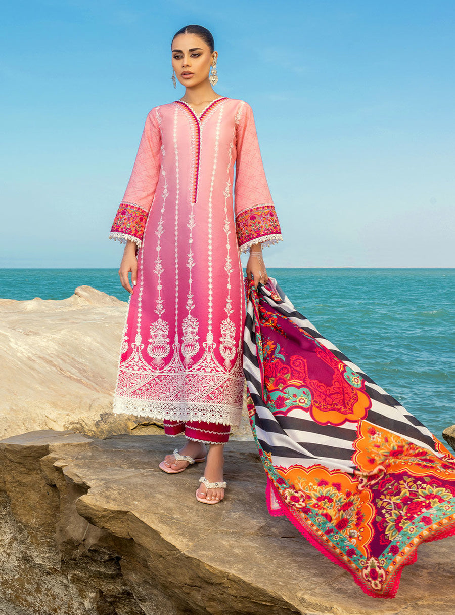 Zainab Chottani Embroidered Chikankari Lawn Unstitched 3Pc Suit ZC-06A