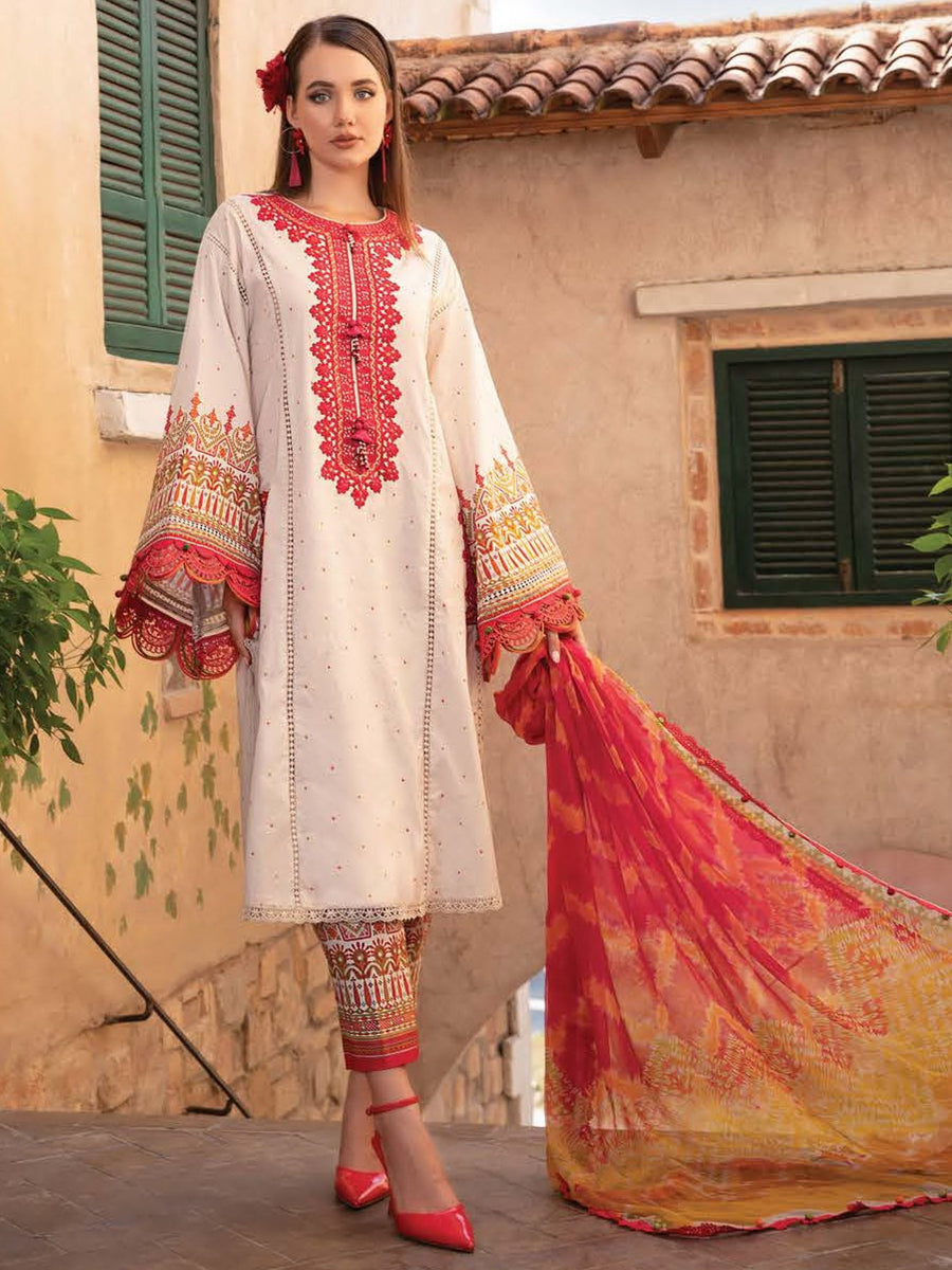 Maria.B M.Prints Lawn Unstitched Embroidered 3 Piece Suit MPT-1706-A
