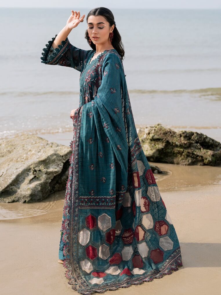 NUREH Tere Sang Unstitched Embroidered Swiss Lawn 3Pc Suit NSL-02