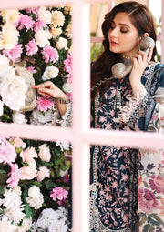 KAHF Premium Embroidered Luxury Lawn Unstitched 3Pc Suit KLC-01A
